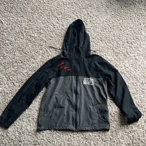 Bought this at a Travis Scott concert. It is a large and basically brand new.
